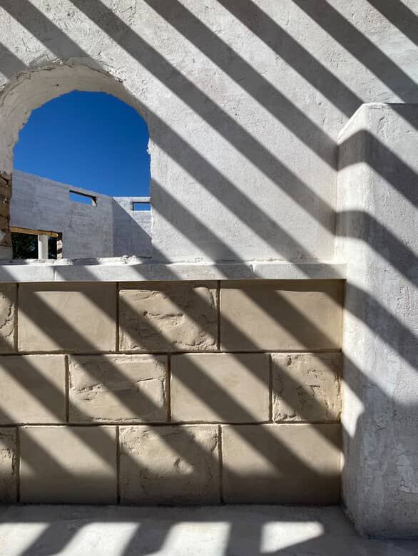 Adobe block wall detail